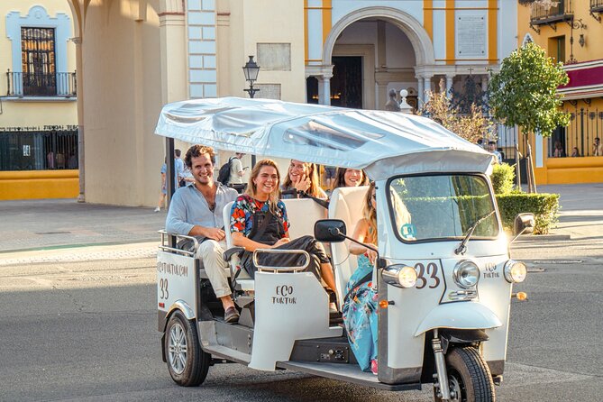 Express Tour of Seville in Private Eco Tuk Tuk - From the APK2 Arjona meeting point into Triana