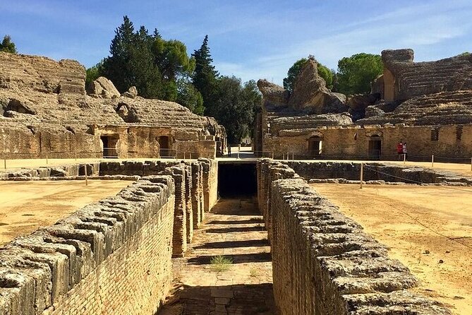 Private hald day tour to the historic roman city of Italica - The amphitheater and mosaics at Italica
