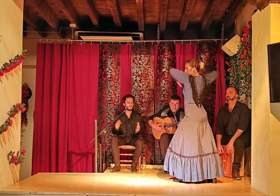 Seville: Flamenco Show at Tablao Flamenco Andalusí - Entering the Arenal district for flamenco
