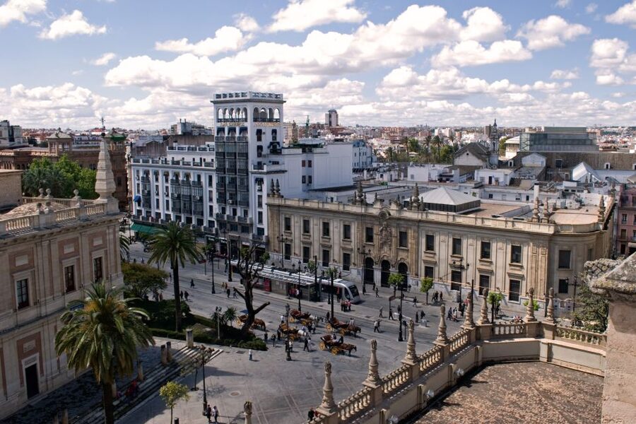 Seville: Private E-Bike City Highlights Tour - Plaza de España and the city’s grand side