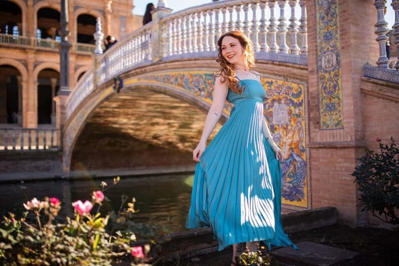 Seville: Professional Photoshoot and Video - Moving Through the Tiled Alcoves and Canal Bridges