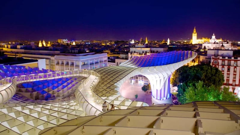Seville: Sunset Roof Top Walking Tour - La Giralda and Seville Cathedral from outside